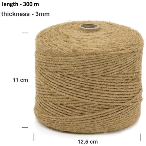 985 Piedi | 300 M Spago Iuta Agricolo Grosso Rotolo | Spessore 2-3 Mm | Corda Juta Forte Marrone Naturale | Perfetta Per Tiragraffi, Decorazione, Floristica, Artistico, Imballaggio - Foto 5