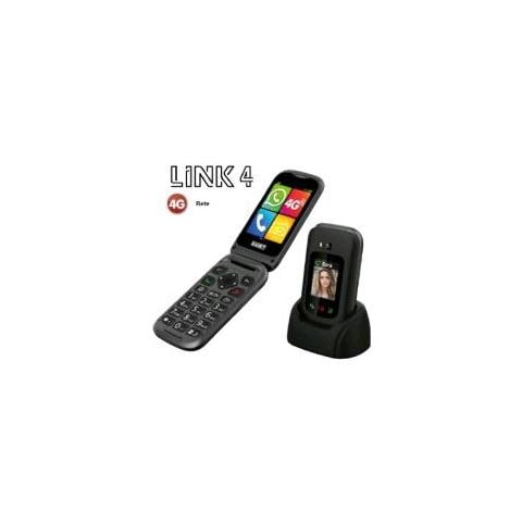 Link 4 New Smart Senior Display Interno 2.8"" Esterno 1.8"" 4gb Ram 512mb Tasti Grandi Touchscreen Whatsapp Perinstalato Tasto Sos Torcia Led 4g Black - Foto 1