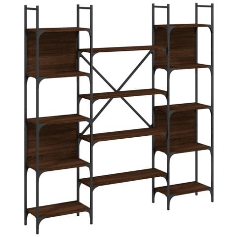 Libreria Rovere Marrone 155,5x24x166,5 Cm In Legno Multistrato - Foto 2