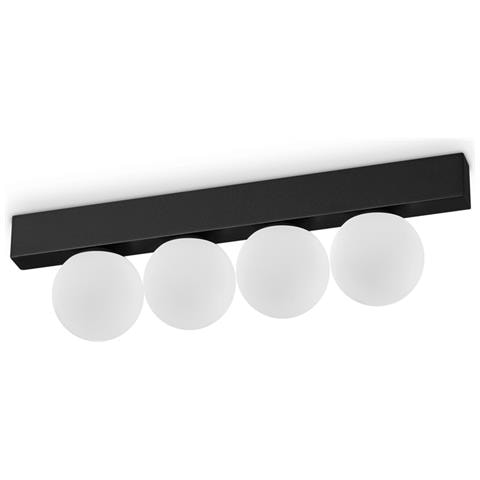 Plafoniera Contemporanea Ping Pong Metallo Nero Led Integrato 12w 3000k Ip20 - Foto 1