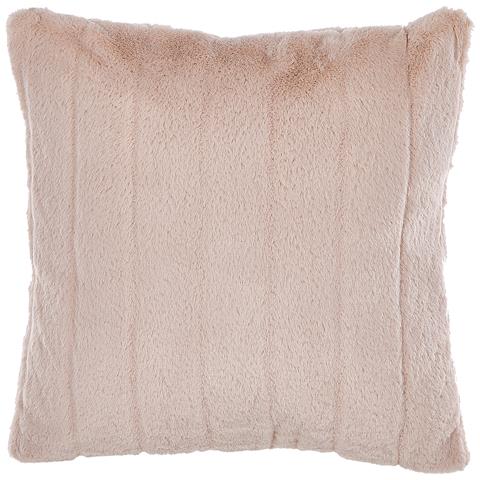 Set Di 2 Cuscini Pumila Finta Pelliccia 45 X 45 Cm Tinta Unita Rosa Pastello - Foto 2