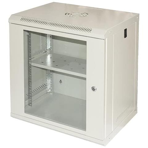Armadio Rack 19'' 9u Serie Light Colore Grigio Con Porta Vetro (axpxl) 600x400x530mm Ripiano Incluso - Foto 1