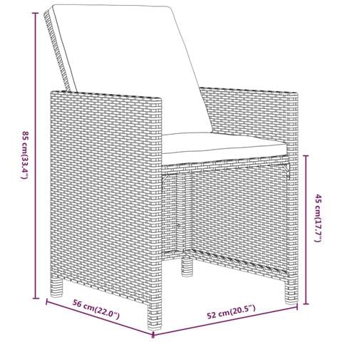 Set Da Pranzo Per Giardino 13 Pz Con Cuscini Polyrattan Grigio - Foto 8