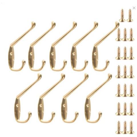 Confezione Da 9 Ganci A Parete Ganci In Metallo Gancio Per Accappatoio Ganci A Parete A Doppia Punta Gold - Foto 1