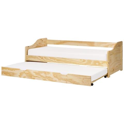 Letto Estraibile Legno Di Pino Luneray 90 X 200 Cm Marrone Chiaro - Foto 2
