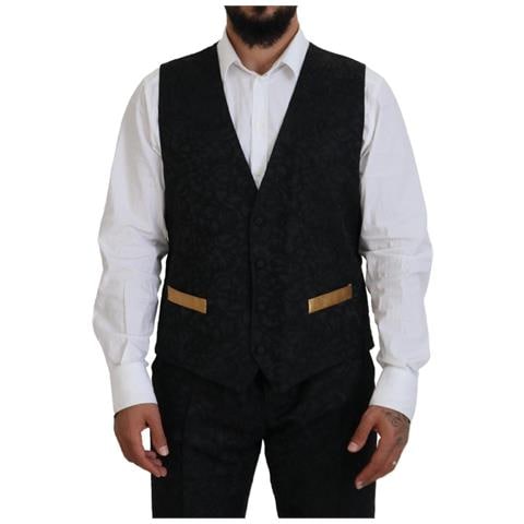 Abito Slim Fit Smoking Fantasia Oro Nero - It46 - S - Foto 5