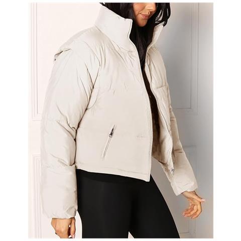 Giacca Piumino Bianca Da Donna Con Maniche Rimovibili, Taglia Xl - Foto 5