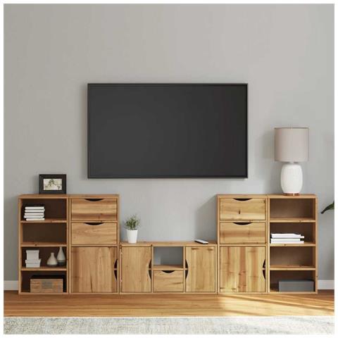 Mobile TV 5 pz con Contenitore ODDA in Legno Massello di Pino - Foto 1