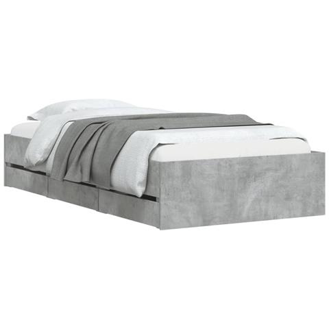 Giroletto Cassetti Grigio Cemento 90x200 Cm Legno Multistrato - Foto 3