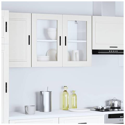 Pensile Da Cucina Con Porta In Vetro Porto Bianco - Foto 3