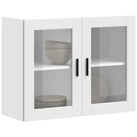 Pensile Da Cucina Con Porta In Vetro Porto Bianco - Foto 1