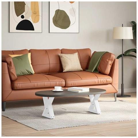 Gambe Per Tavolino 2 Pz Bianco 40x(30-31,3) Cm In Acciaio - Foto 3