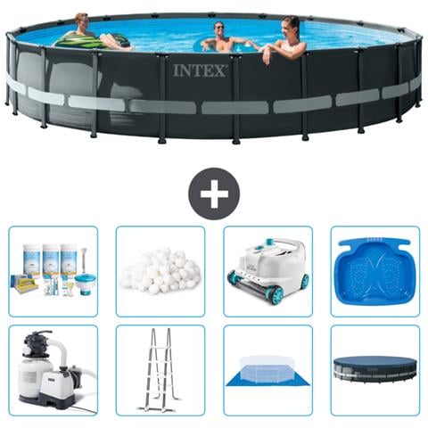 Piscina Fuori Terra - In Giro - 610x122 Cm - Grigio - Include Accessori Coordinati A2922 - Foto 1
