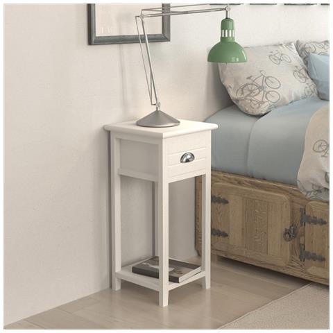 Comodino Con 1 Cassetto Bianco - Foto 1