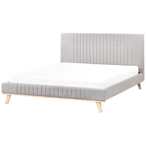 Letto Ciniglia Talence 160 X 200 Cm Grigio Chiaro - Foto 2