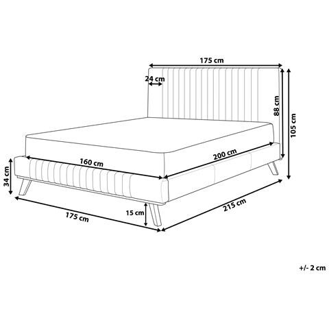 Letto Ciniglia Talence 160 X 200 Cm Grigio Chiaro - Foto 8