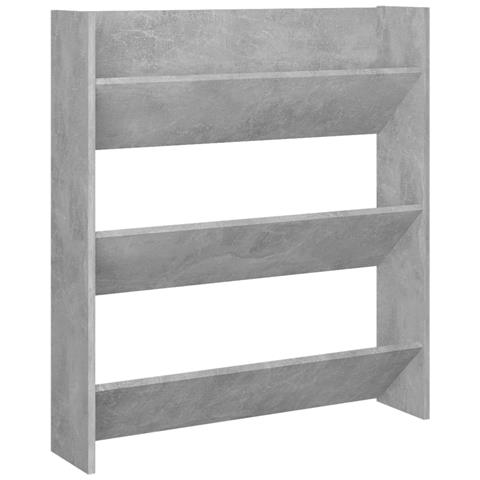 Scarpiera A Muro Grigio Cemento 80x18x90cm In Legno Multistrato - Foto 1