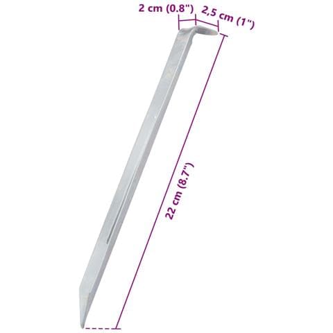 Picchetti per Tenda 24 pz 22 cm Ø20 mm in Acciaio Zincato - Foto 7