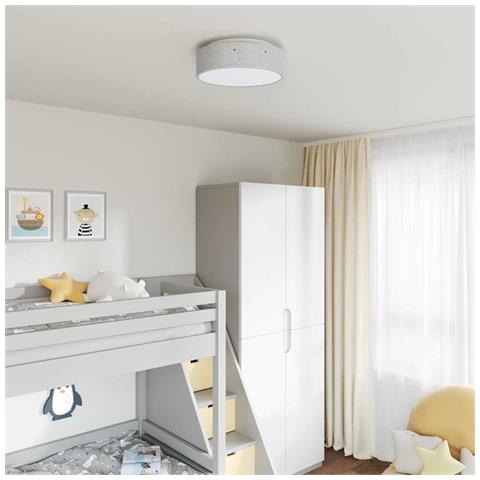 Lampade da soffitto con paralume stellato grigio Ø 38 cm tessuto E27 - Foto 2