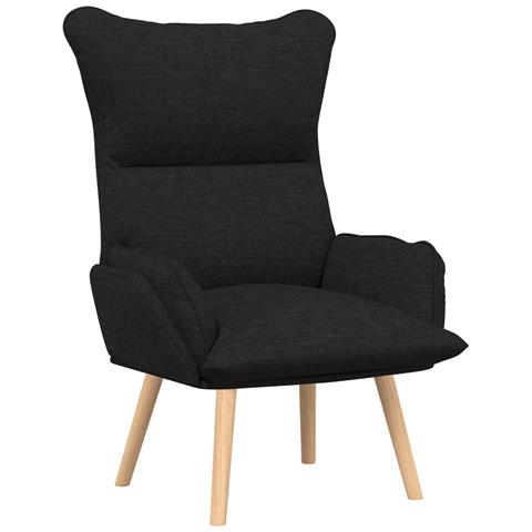 Poltrona Rilassante in Tessuto Nero - Foto 1