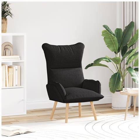 Poltrona Rilassante in Tessuto Nero - Foto 2