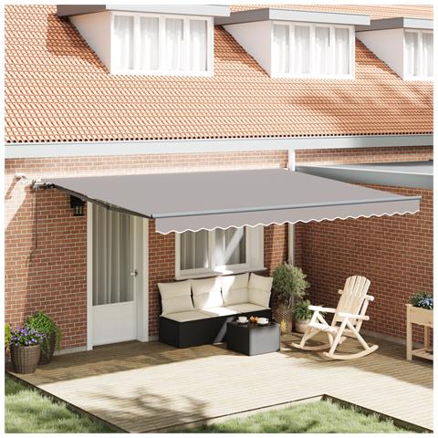 Tenda retrattile automatica  con LED Grigio Chiaro 450x300 cm, Tessuto di ricambio per tenda  per telaio 4,5x3 m Grigio Chiaro - Foto 2