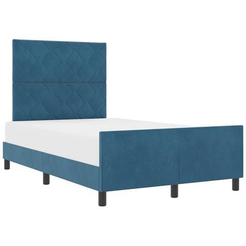 Rete Letto in Velluto Blu Scuro 120x190 cm - Foto 1