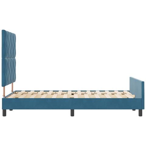 Rete Letto in Velluto Blu Scuro 120x190 cm - Foto 9
