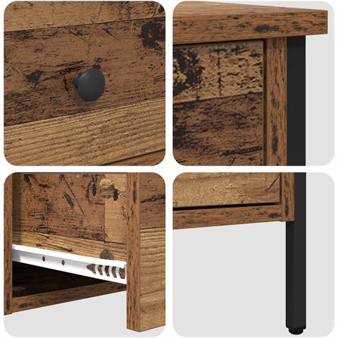 Comodino in Legno Invecchiato 40x42x50 cm Legno Ing. - Foto 9