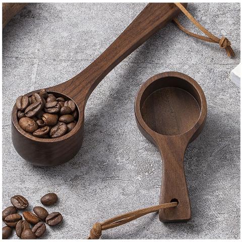 Cucchiaio Da Caffè Multifunzione Con Manico In Legno Di Noce, Ideale Per Misurare E Servire - Foto 2