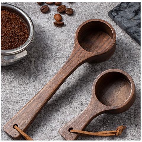 Cucchiaio Da Caffè Multifunzione Con Manico In Legno Di Noce, Ideale Per Misurare E Servire - Foto 3