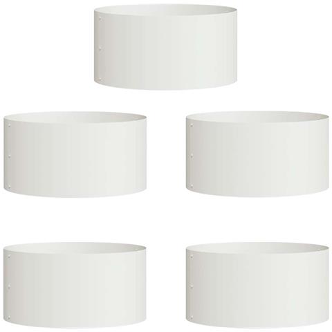 Vasi da giardino 5 pcs Bianco 40 x 40 x 20 cm Acciaio - Foto 1