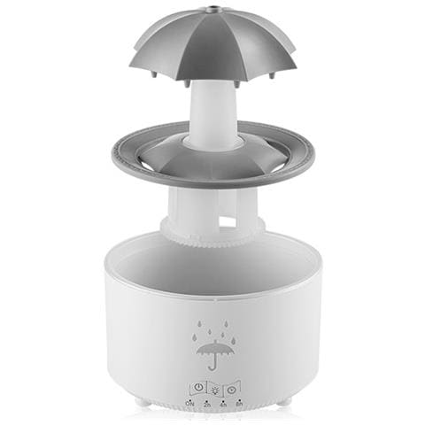 Diffusore Di Aromi A Goccia D'acqua Rotante Con Spina Ue - Umidificatore A Ultrasuoni Con Diffusore Di Oli Essenziali E Luce Led A 7 Colori White - Foto 1