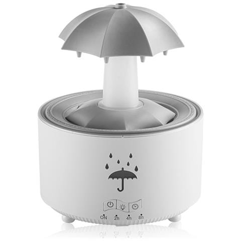 Diffusore Di Aromi A Goccia D'acqua Rotante Con Spina Ue - Umidificatore A Ultrasuoni Con Diffusore Di Oli Essenziali E Luce Led A 7 Colori White - Foto 2