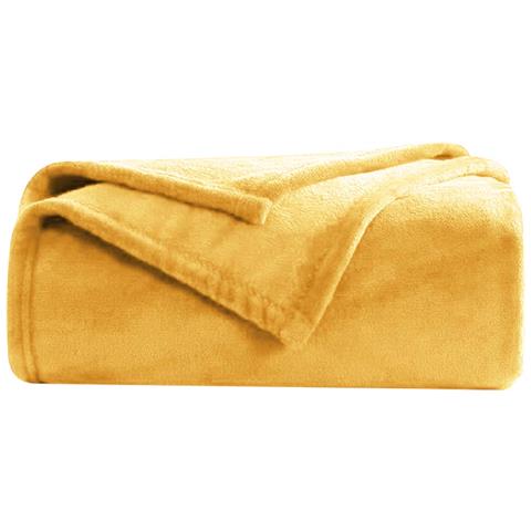 Coperta Per Divano E Letto In Tessuto 150x200 Cm, Comoda E Calda, Giallo - Foto 1