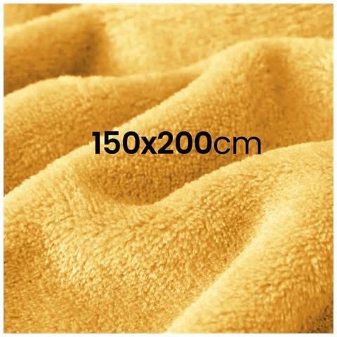 Coperta Per Divano E Letto In Tessuto 150x200 Cm, Comoda E Calda, Giallo - Foto 5