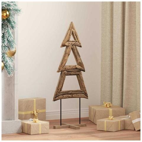 Albero di Natale Marrone 90 cm Legno massello di teak - Foto 2