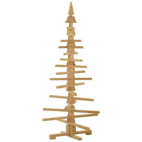 Albero di Natale in legno Marrone 150 cm Legno di pino massello - Foto 1