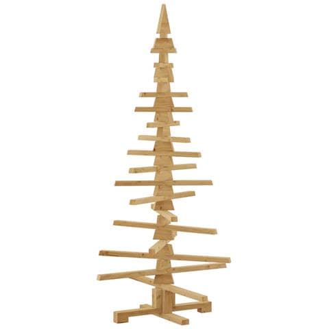Albero di Natale in legno Marrone 150 cm Legno di pino massello - Foto 9