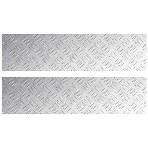 Dischi Quadrati 2 pcs Argento 100 x 25 cm Alluminio - Foto 1