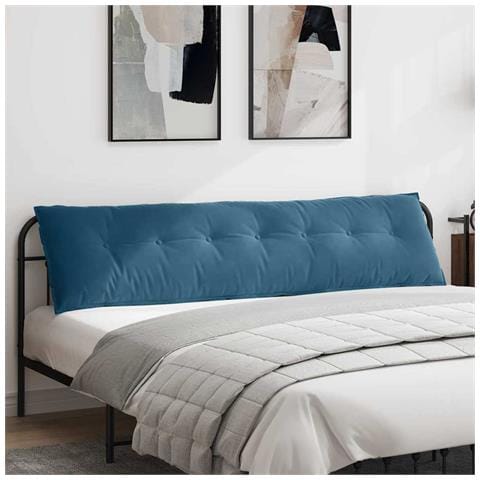 Cuscino per Schiena Blu 200 x 50 cm Tessuto in Cords - Foto 2