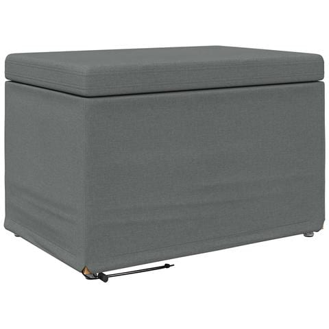 Pouf Grigio scuro Tessuto e Legno Ingegnerizzato - Foto 1