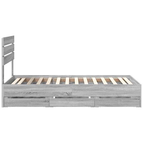 Struttura del letto con cassetto Grigio Sonoma 90 x 190 cm - Foto 9