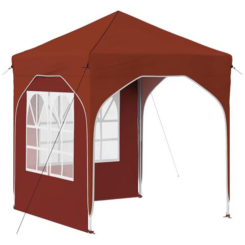 Tenda per feste a pop-up 192 x 192 x 245 cm Terracotta - Foto 1