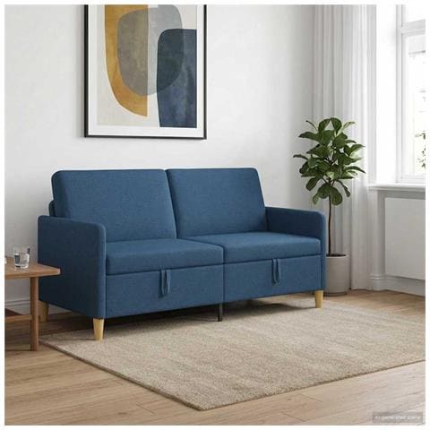 Divano con Storage Blu 172 x 78 x 87 cm Poliestere - Foto 2