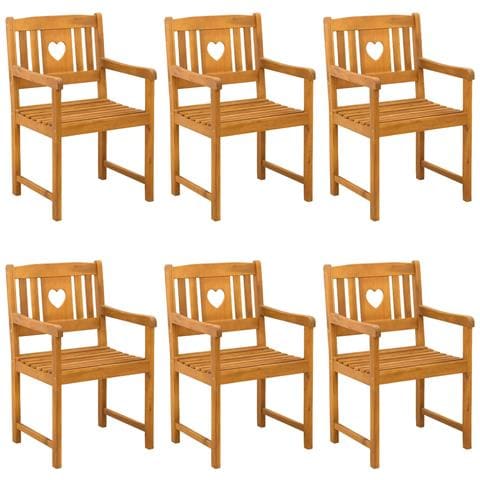 Panchina da esterno 6 pcs Naturale 56 x 55,5 x 90 cm - Foto 1