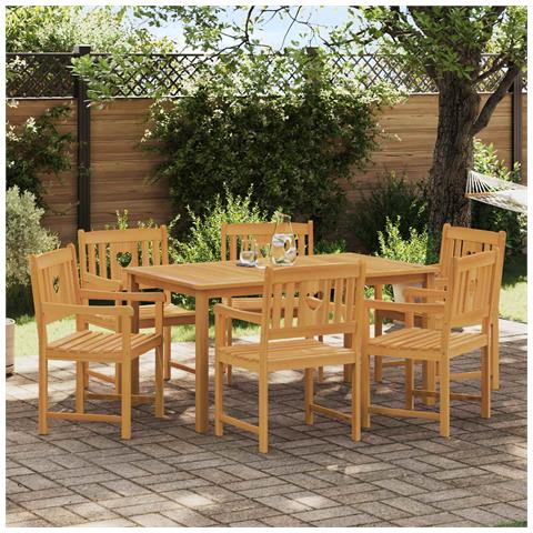 Panchina da esterno 6 pcs Naturale 56 x 55,5 x 90 cm - Foto 2