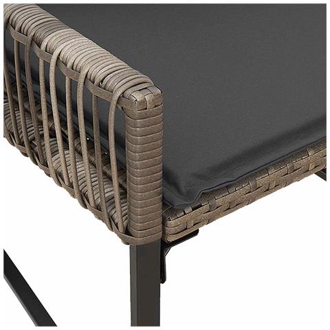 Set di Mobili da Esterno 7 pcs Grigio e Grigio Scuro polyrattan - Foto 9