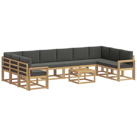 Set di divani da esterno con cuscino 11 pcs Bianco e Antracite - Foto 1