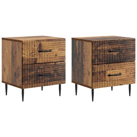 Armadio da Notte 2 pcs Legno antico 43 x 34,5 x 47,5 cm - Foto 1